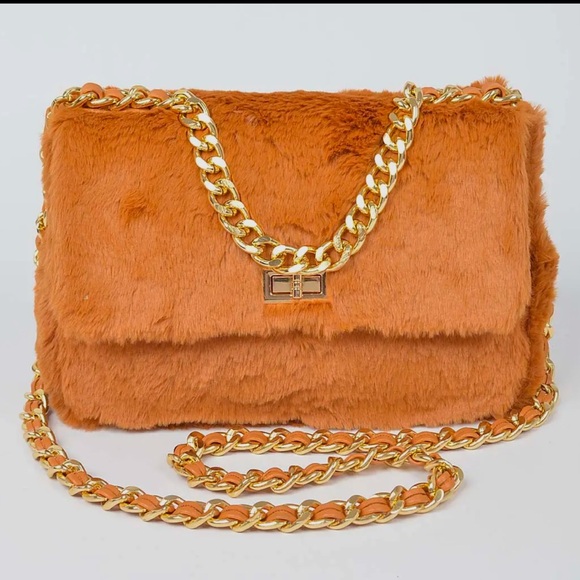 Faux Fur Chic Chain  Bag - Picture 1 of 1